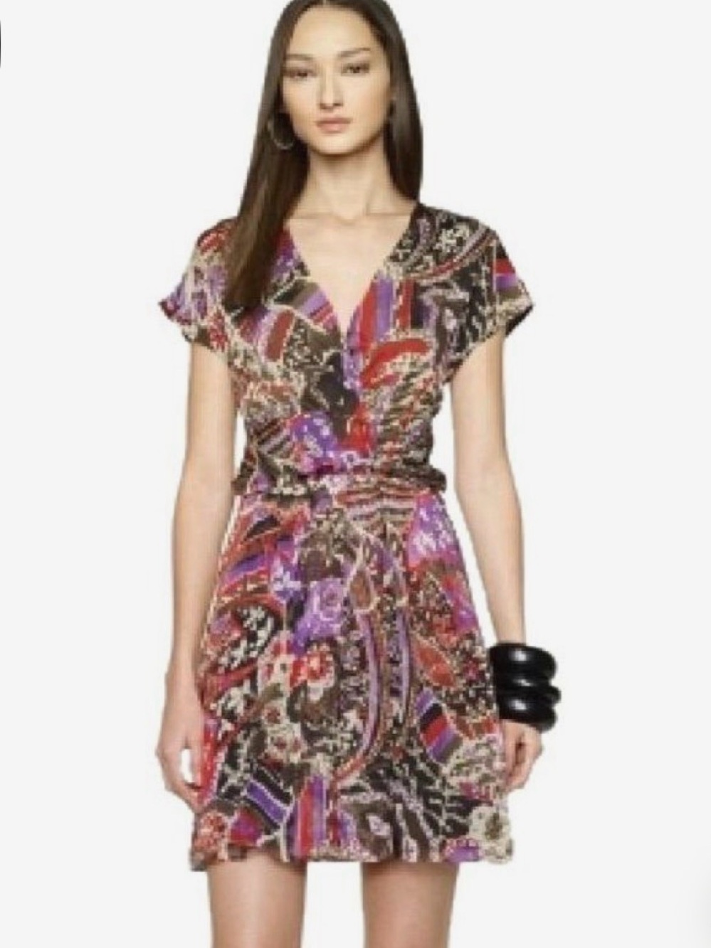Ralph Lauren Black Label Maye Floral Paisley Silk Wrap Dress NWT Size 8